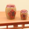 Miniature Liquor Jar Chinese Style Mini Decorative Wine Jar Model Toy DIY 1/12 Dollhouse Kitchen Dining Room Table Decoration Accessories