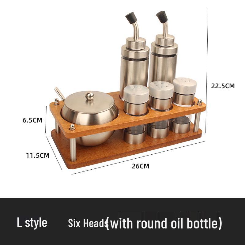 304 Stainless Steel Spice Set: Seasoning Jar, Oil Pot & Salt Shaker with Lid for Home & Restaurant.