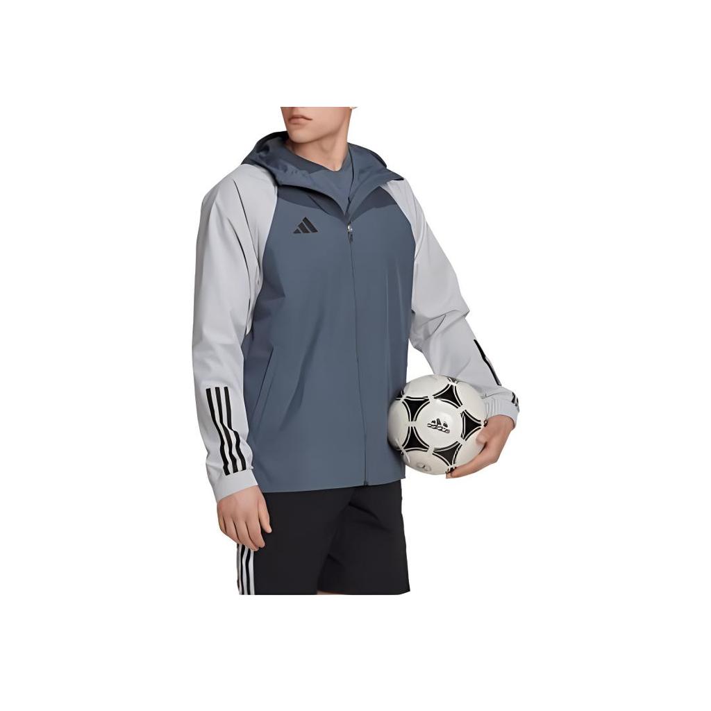 Adidas Originals Tiro 23 Color Block Hooded Casual Sports Jacket Men Jackets Light-Gray HU1320