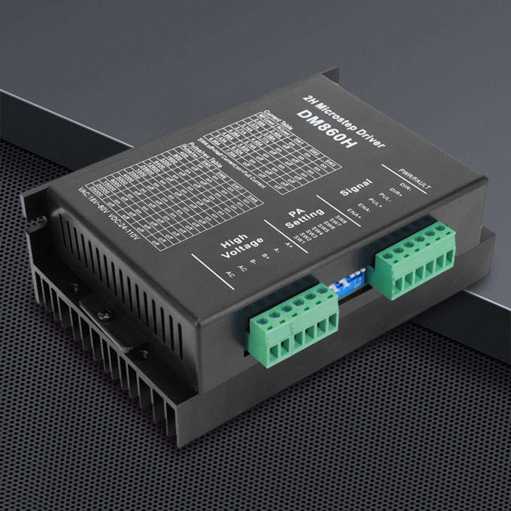 DM860H DM860 Steppermotorkontroller 0–200 kHz 2-faset stepperdriver AC18–80 V eller DC 24–110 V 2 A–7,2 A 2 H for Nema34 steppermotor