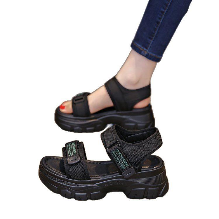 Daddy-Sandalen Damen Sommer 2025 neue dicksohlige Muffin-Schuhe beliebte Sportarten weichsohlige Strand-Freizeit-Damenschuhe