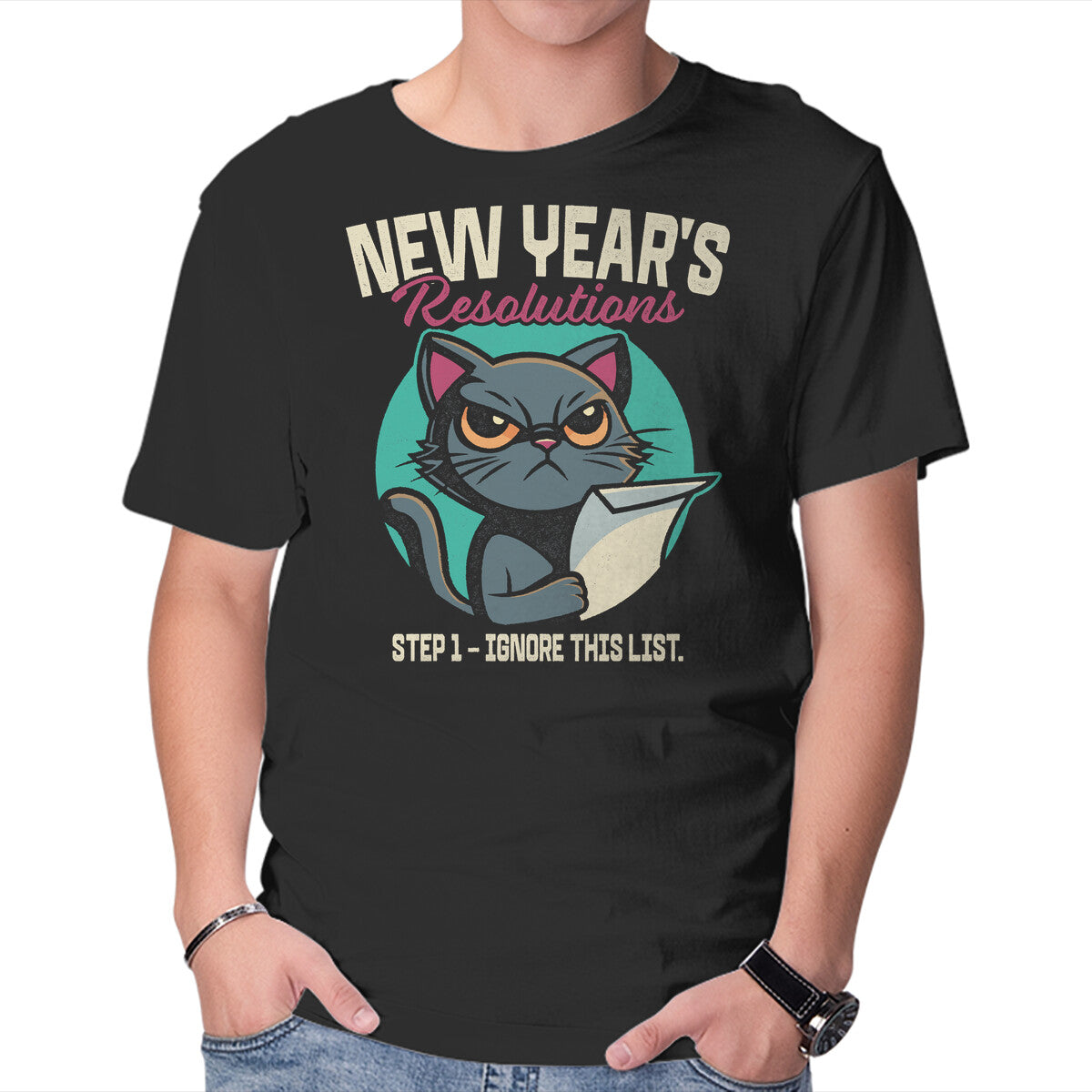 Unisex Crew Neck T-Shirt Ignore This List Graphic Short Sleeve Casual Tee L