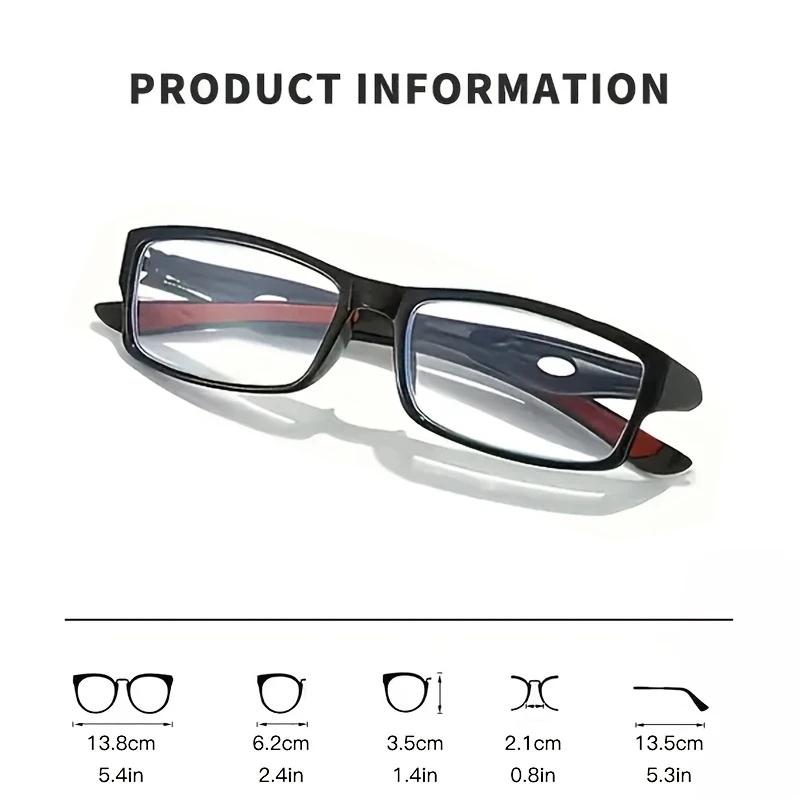 4 Pairs of Sports Reading Glasses for Men and Women - Anti Blue Light Anti Slip Rectangular Frame 4 Color Options