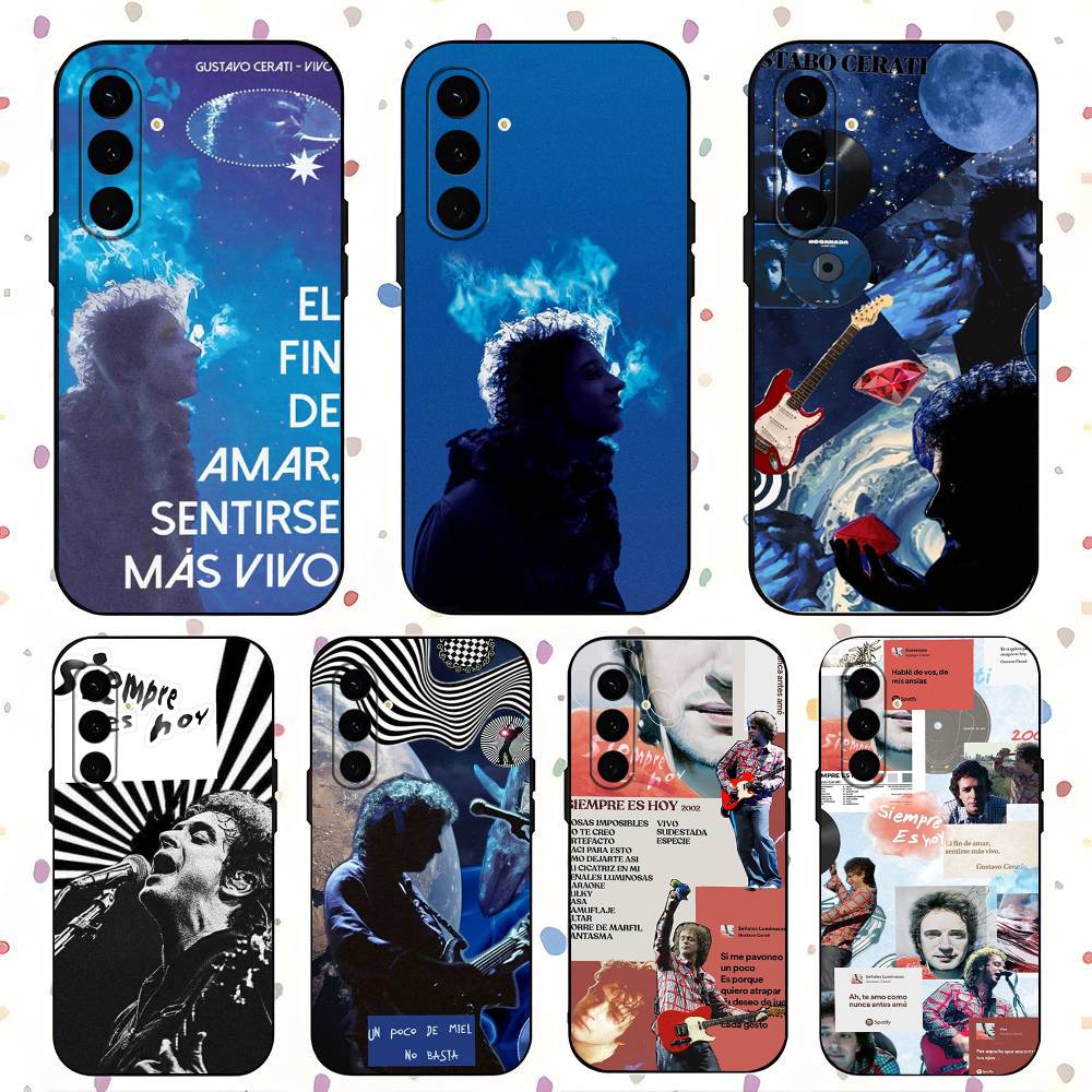 G-Gustavo-C O-Cerati For Samsung Galaxy S25 S24 S23 Ultra S22 S21 Plus S20 Black Soft Silicone Protective Case
