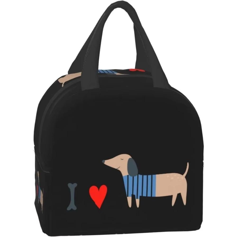 Ucsaxue Dogs I Love My Pet I Love Dachshund Lunch Bag Travel Box Work Bento Cooler Reusable Tote Picnic Boxes Insulated Bags