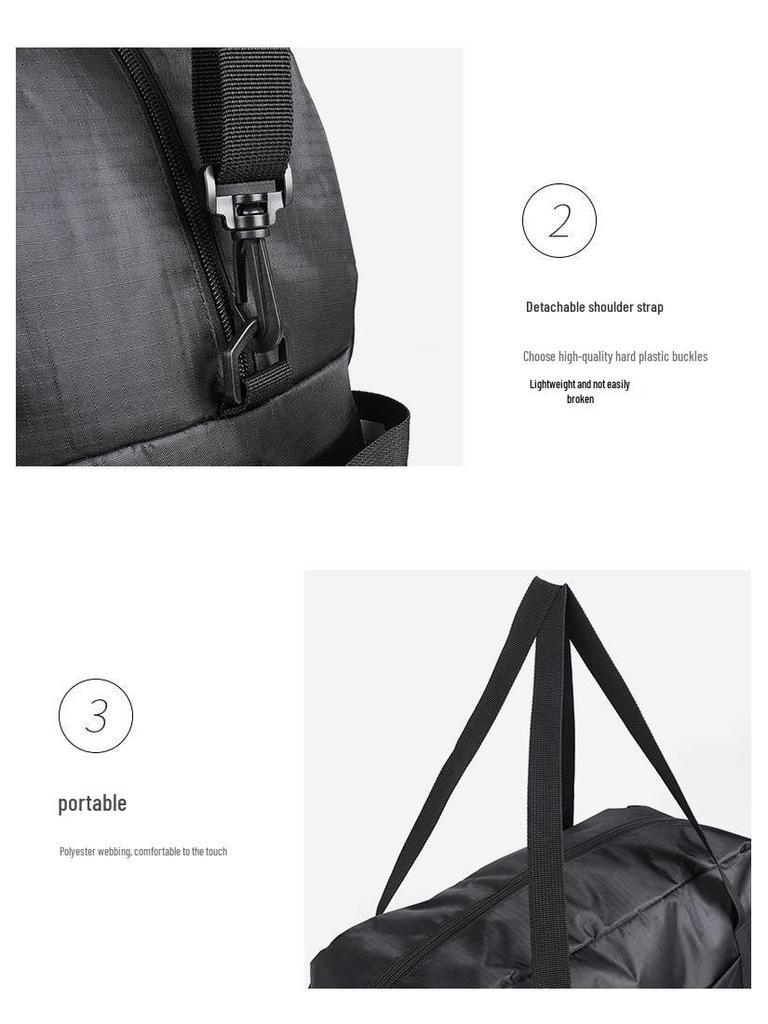 Trendy Waterproof Folding Travel Bag: Large Capacity Trolley Luggage & Fitness Storage