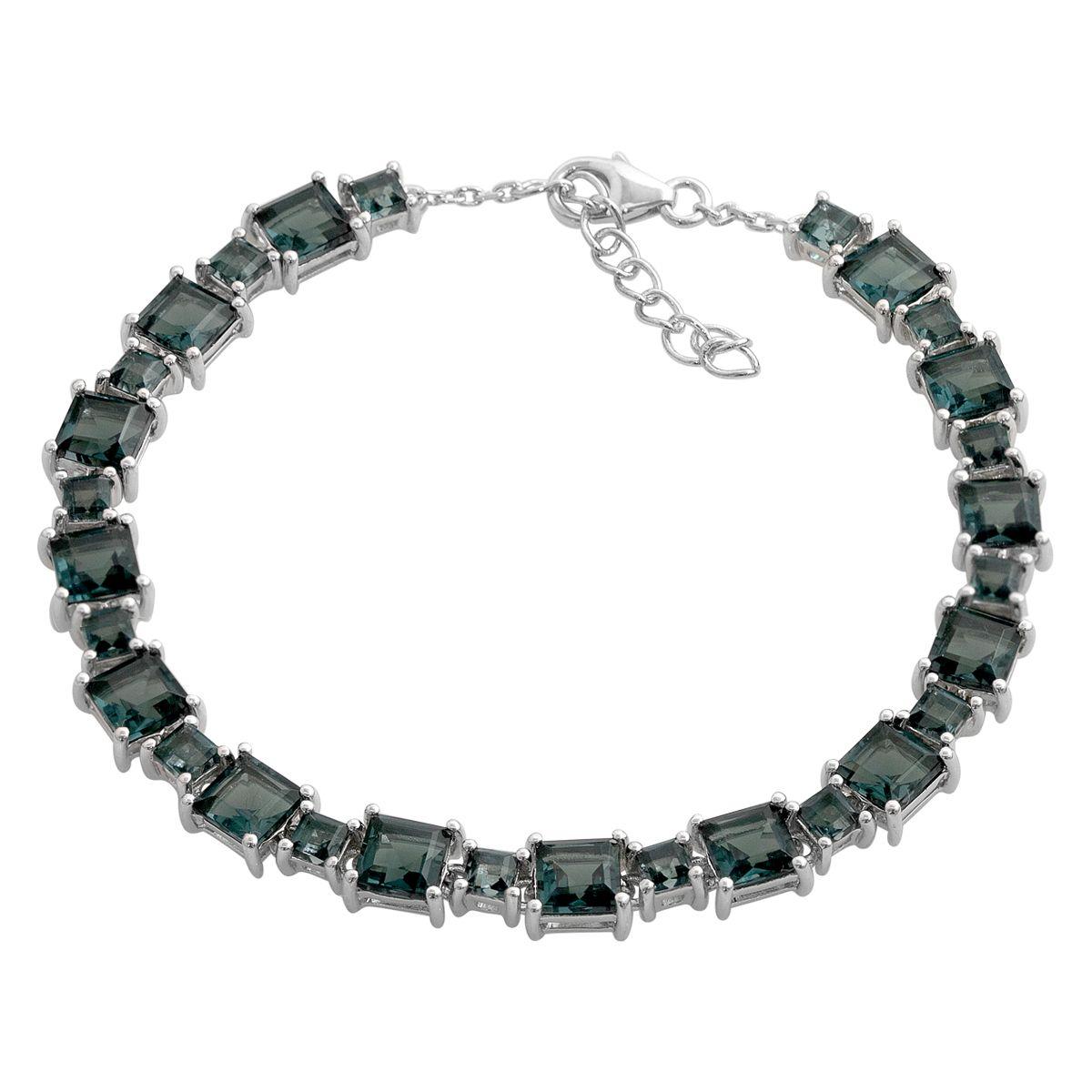 

Silver bracelet with London Blue topaz 10.246ct, item weight 9.62 g (2206170) 17-20cm синій