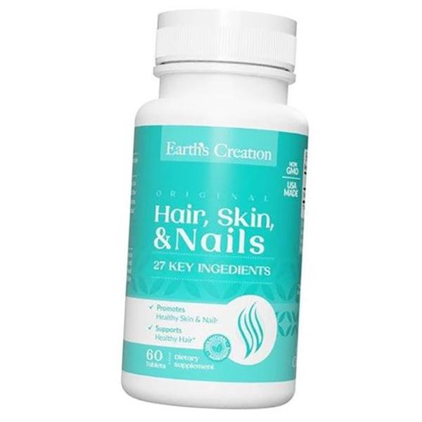 Vitamins for Hair, Skin and Nails, Hair, Skin, Nails, Earth's Creation 60 Tabs (36604027)