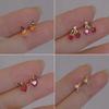 Pendientes de botón hipoalergénicos con forma de naranja y cereza para mujer, ideales para joyería y como regalo único.