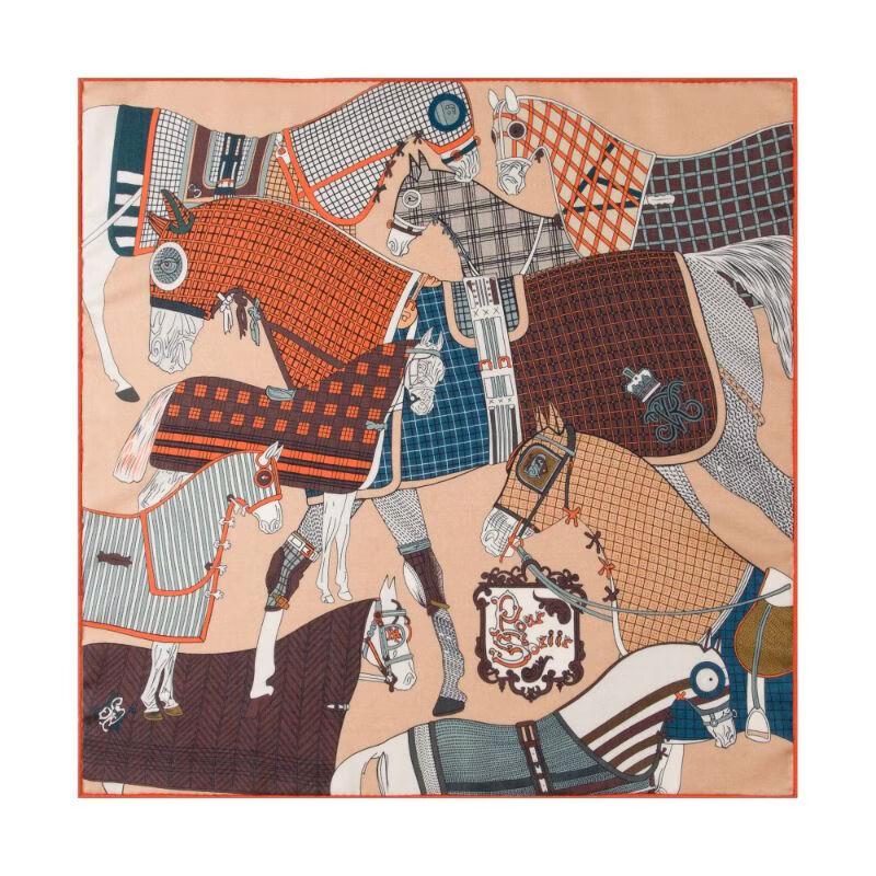 TXRMDX Men s Retro Silk Wool Equestrian Scarf One Size