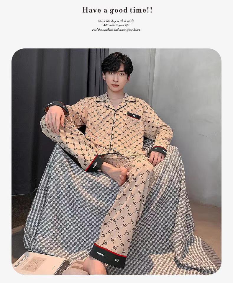 2025 Men's Cartoon Pajamas - Spring & Autumn, Plus Size, Teen Long Sleeve & Pants Homewear