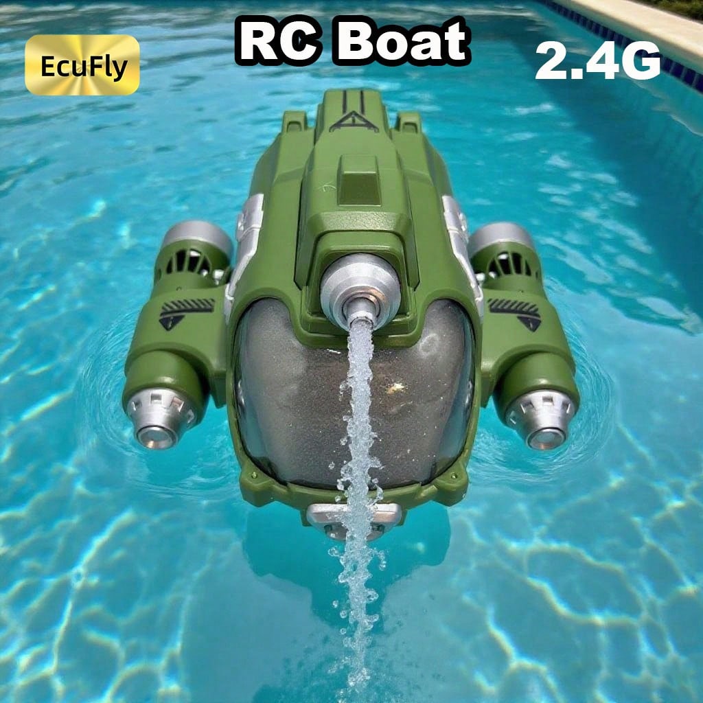 

Радиоуправляемая лодка 2,4 ГГц, Скоростной катер с дистанционным управлением с функцией разбрызгивания воды, Светодиодные огни, Функция демонстрации одной кнопкой. Забавная игрушка для бассейна, Игрушка для плавания, Легкая в управлении, Подарок на праздн