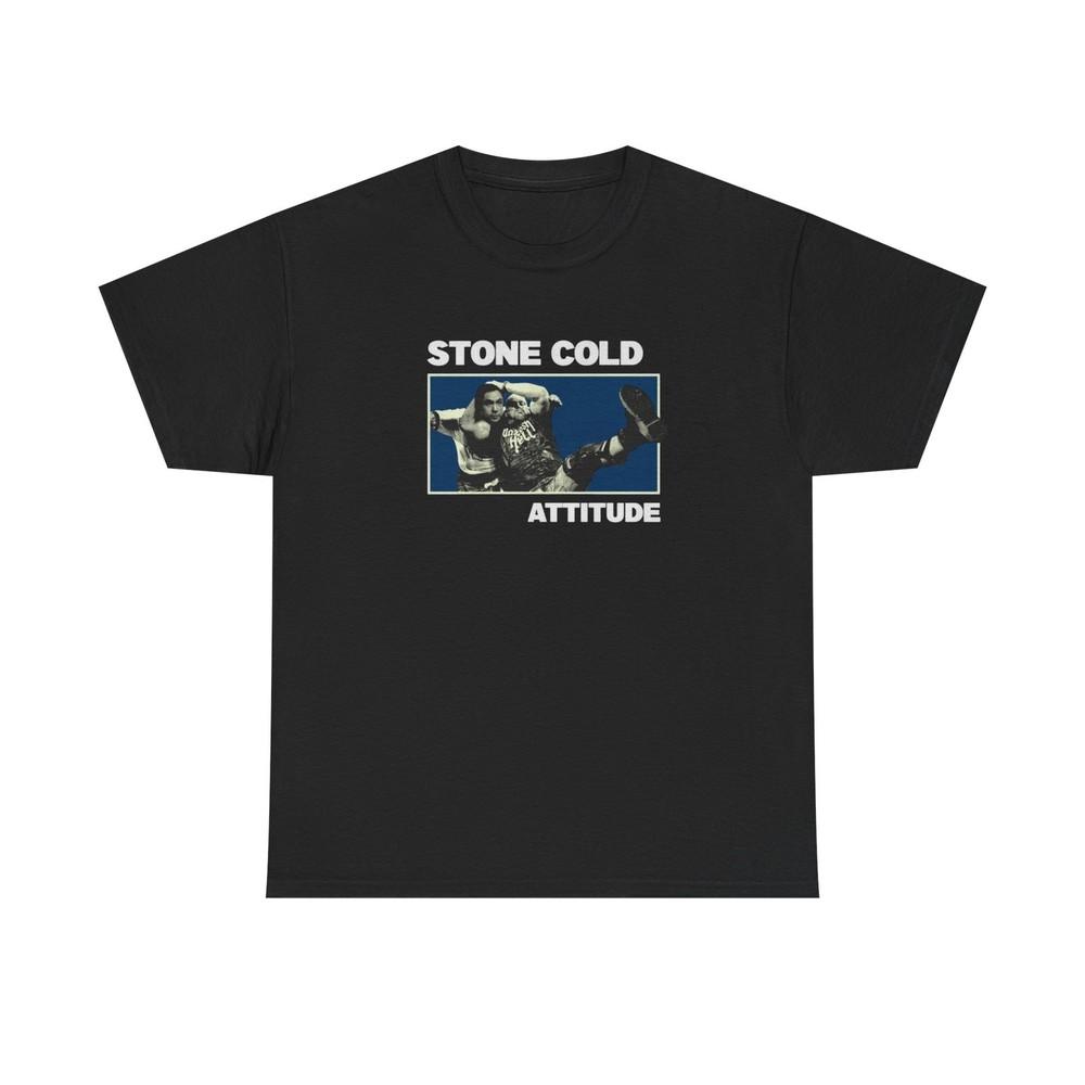 Stone Cold Attitude Wrestling Graphic T Shirt S-5XL NEW Unisex Heavy Cotton Tee