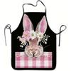 1pc Cute Rabbit Apron with Floral Crown, Made of Durable And Easy-To-Clean Polyester, with Adjustable Waistband, Ideal for Cooking In The Kitchen, Gar