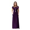 Elegant Women Boho Short Sleeve Solid Evening Party Maxi Dress Plus Size Delight