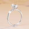 Inel moissanite de culoare D de 0,5 ct/1 ct inel de femeie placat cu argint 925 pt950 inel de nuntă împletit cu dragoste