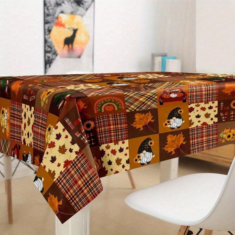 Autumn Harvest Rectangle Tablecloth for Table Decor Holiday Party Waterproof Reusable Table Cloth for Tables Kitchen Dining