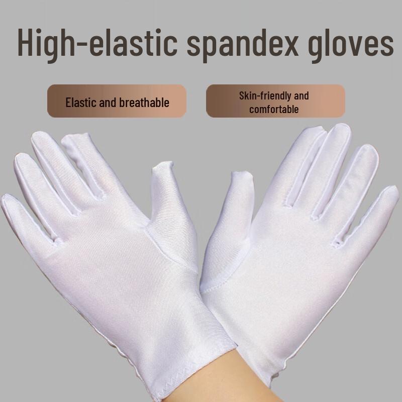 MOLUONA Damskie Cienkie Rękawiczki z Lycry w Kolorze Białym, Wysokoelastyczne