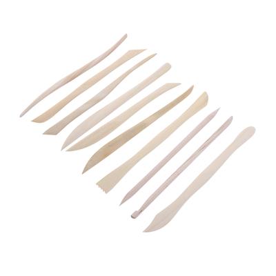 10 Pcs DIY Wood Wooden Clay Modeling Tools Set Polymer Clay Sculpting Tools