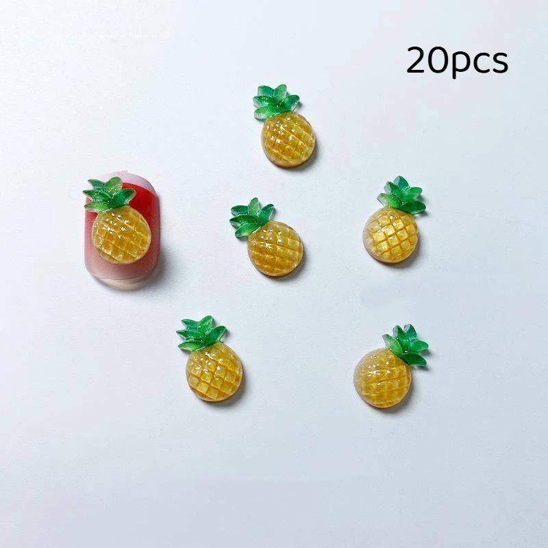 20Pcs Resin Fruit Nail Charms Jewelry Nail Art Decorations Parts Sweet 3D Mini Red Cherry Nail Art Accessories Diy Manicure Tool
