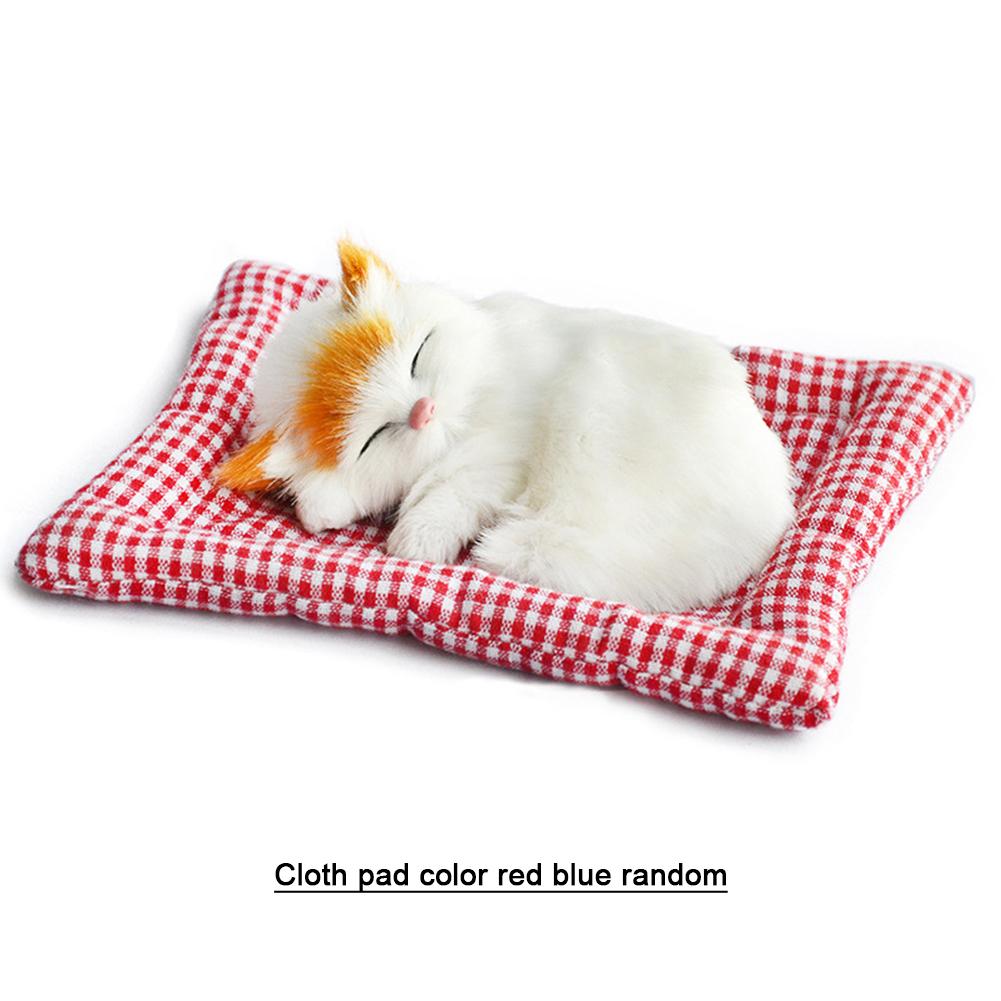 Simulation Mini Cat Cloth Pad Plush Cats Children Birthday Gifts Creative Imitation Ornaments Home Fireplace Decoration Supplies