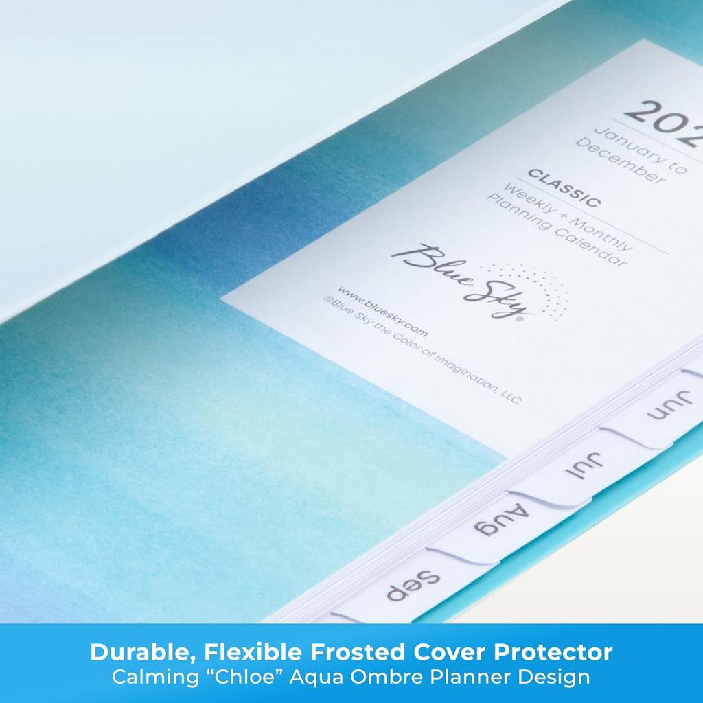Blue Sky 2026 Weekly and Monthly Planner Calendar, January 2026 - December 2026, 5" x 8", Flexible Frosted Cover, Laminated Tabs, Durable Twin Wire