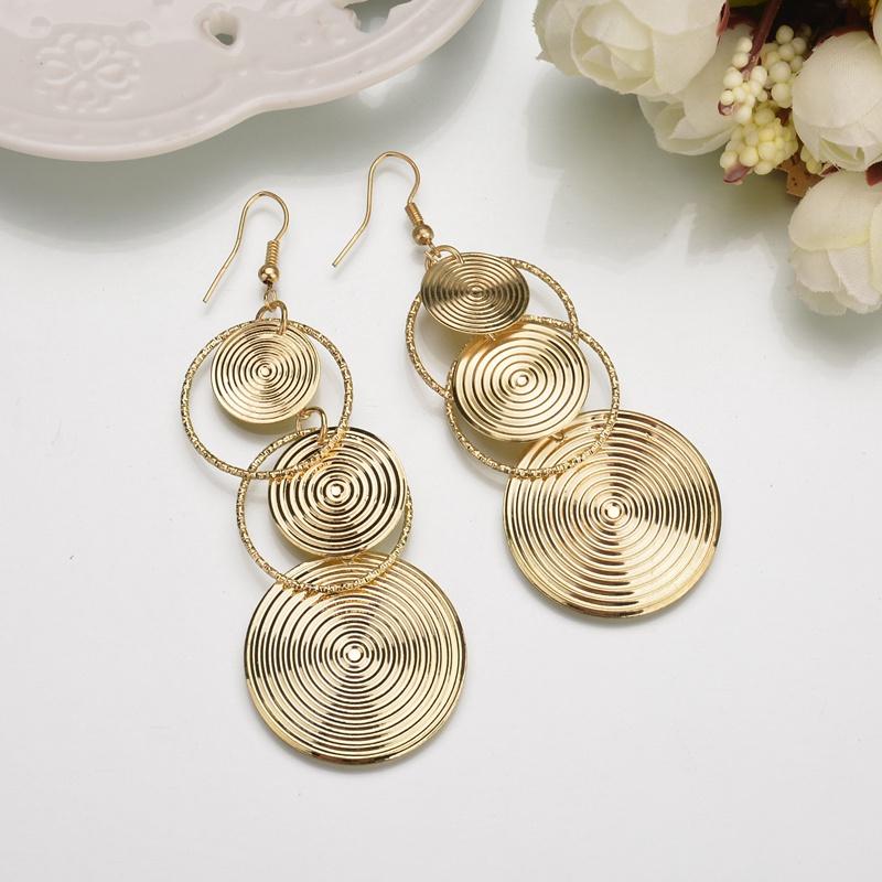 

Minimalist Temperament Circular Long Fashionable Earrings Exaggerated Ear Hooks Earrings Jewelry Gifts