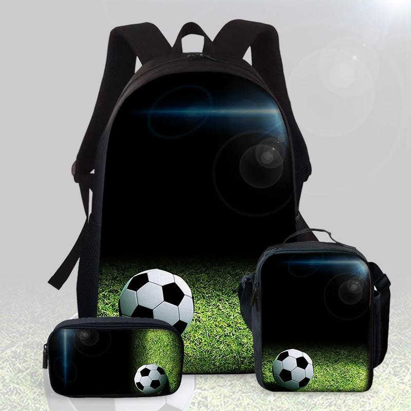Large Capacity Schoolbag with Shoulder Strap; Student Three-piece Pencil Case Set