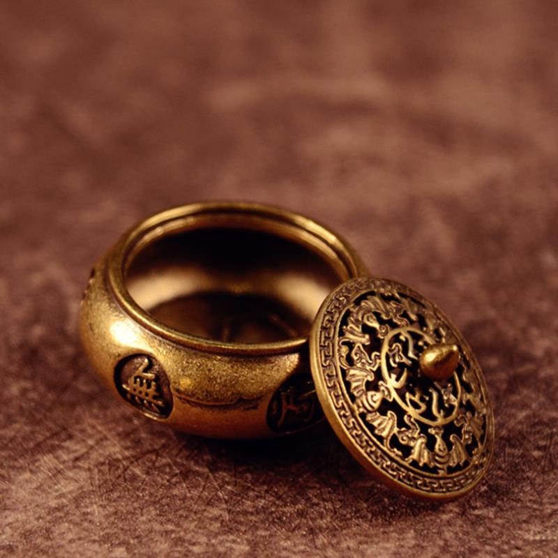 1PC Retro Copper Incense Burner Incense Holder With Cover Twelve Chinese Zodiac Sign Censer Carving Desktop Ornament