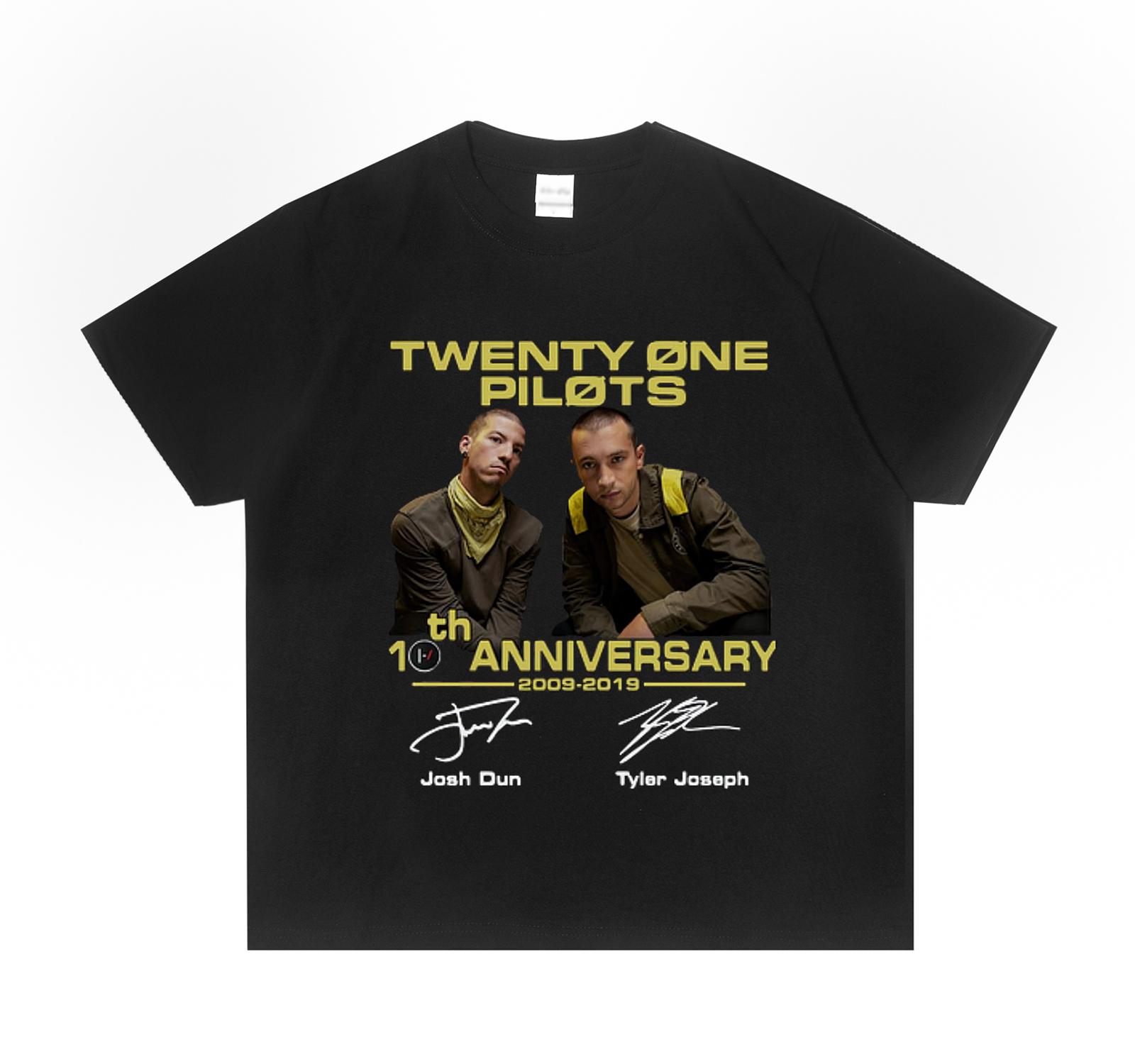 

Y2K Twenty One Pilots Рок Унисекс И Женская С Той Же Модой Повседневный Тренд Высокое Качество Мотоциклетная Хлопковая Футболка S