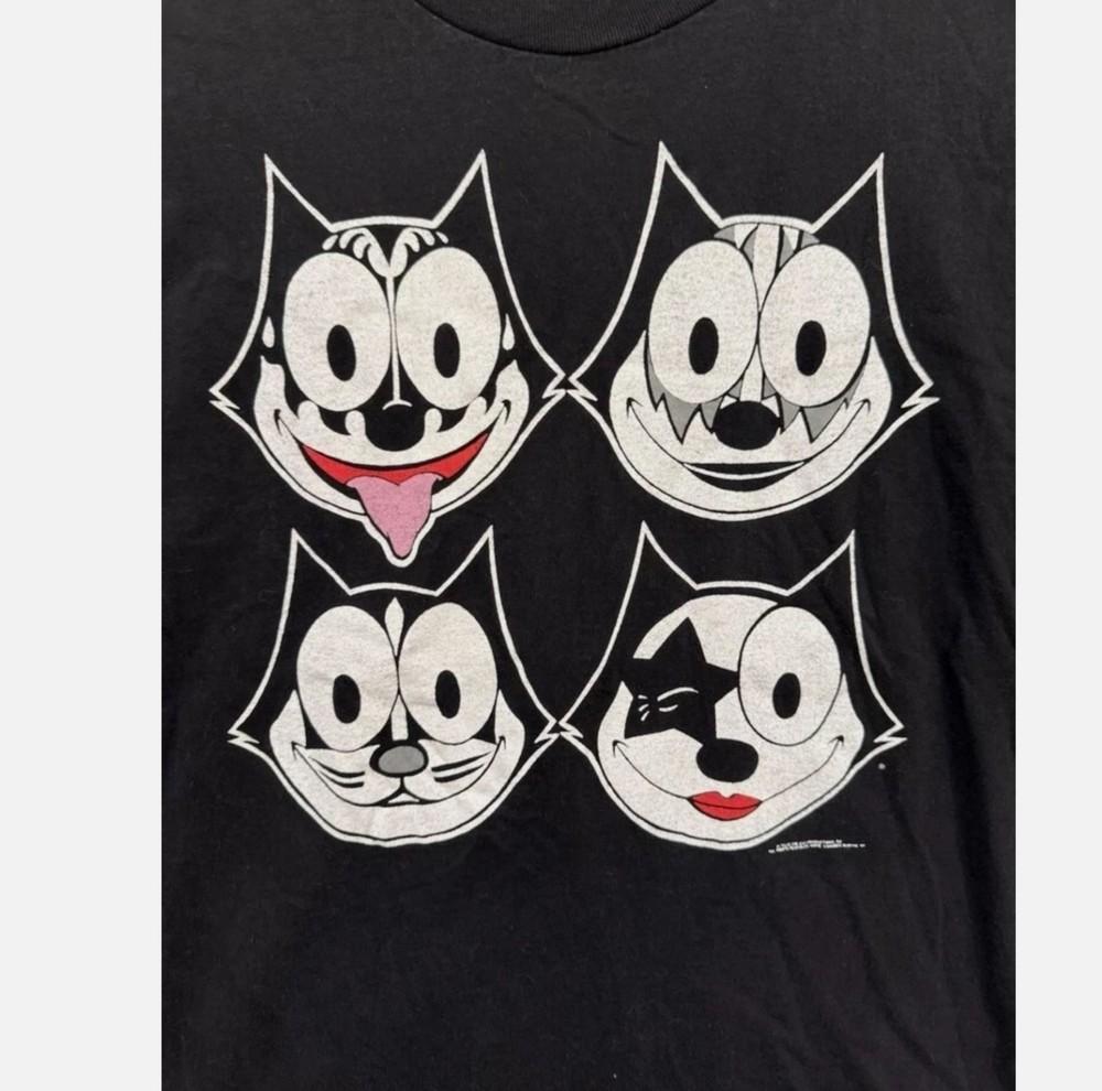 Vintage 90s Felix The Cat Black T-Shirt All Size S-345XL Unisex