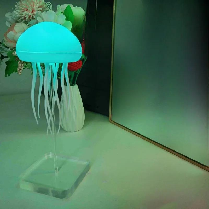Kreative LED Hängeleuchte Irisierend Farbverlauf Schwimmende Quallen Lampe Schlafzimmer Kopfteil Dekoration Atmosphärenleuchte
