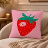 Strawberries Cushion Cover Anti-dustmite Pillowcase Invisible Zipper Silky Short Plush Sofa Cushion Cover