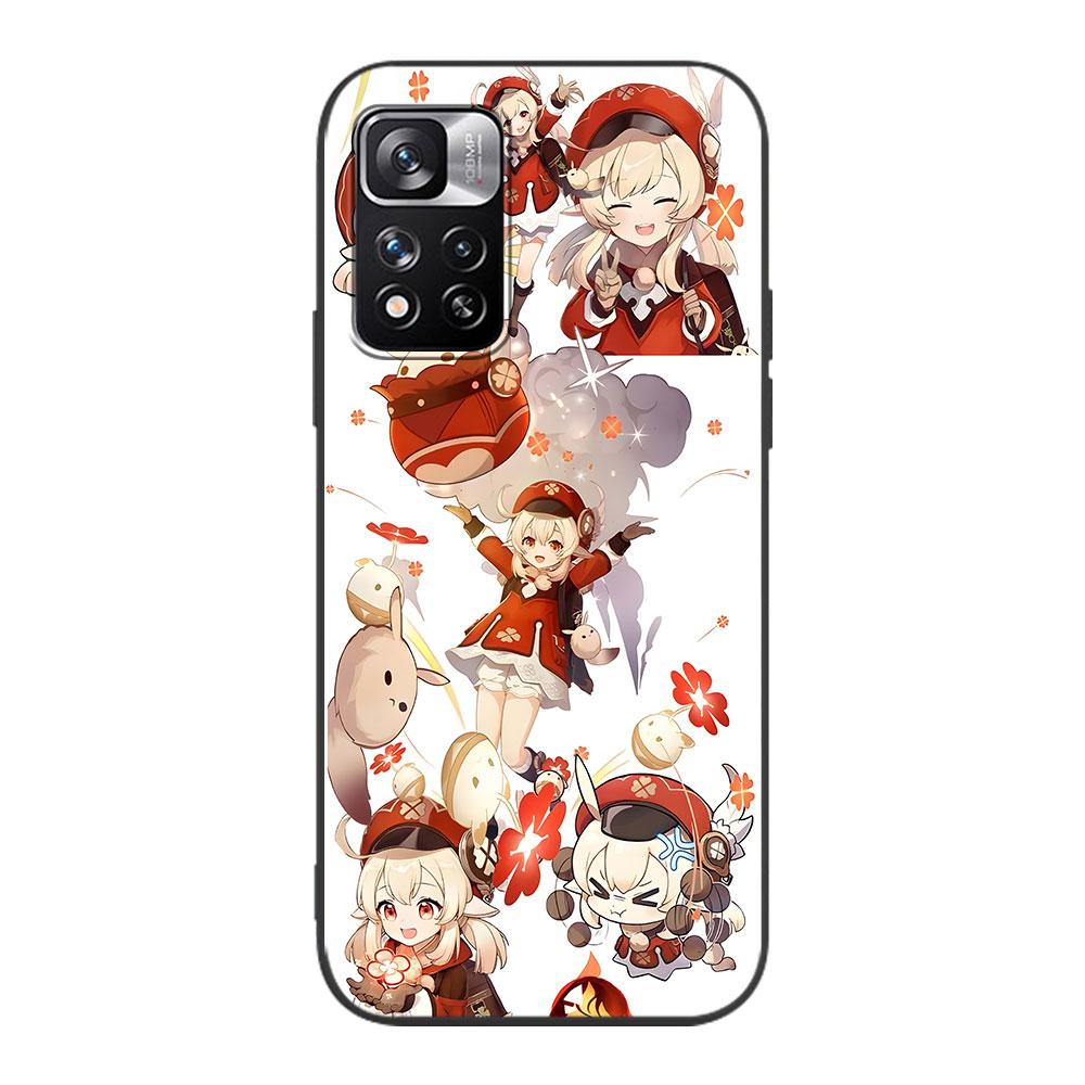 Klee Genshin Impact Case for Xiaomi Redmi 10A 10C 9C 12C 9A 9i 10 12 9 Prime 9T K40 Pro Black Soft TPU Mobile Phone Bag Cover