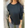 Women's Fashion Solid Color Long Sleeved Round Neck Pullover Casual Sweatshirt Top