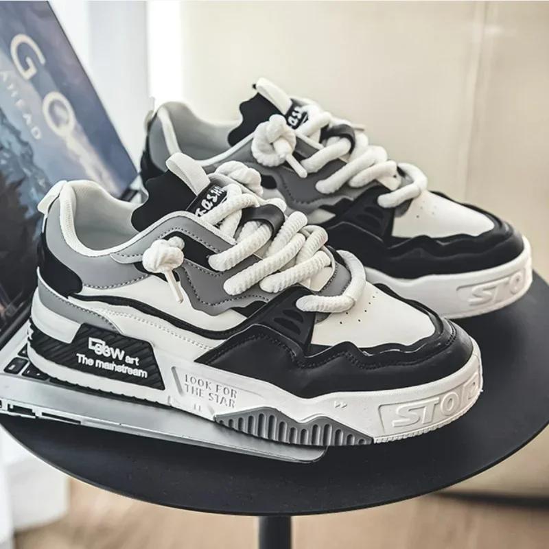 Fashion Fashion Men's Shoes Lace-up Sneakers Men Platform Mesh Casual Shoes Outdoor Comfortable Soft Soled Running Shoes Tênis Masculino