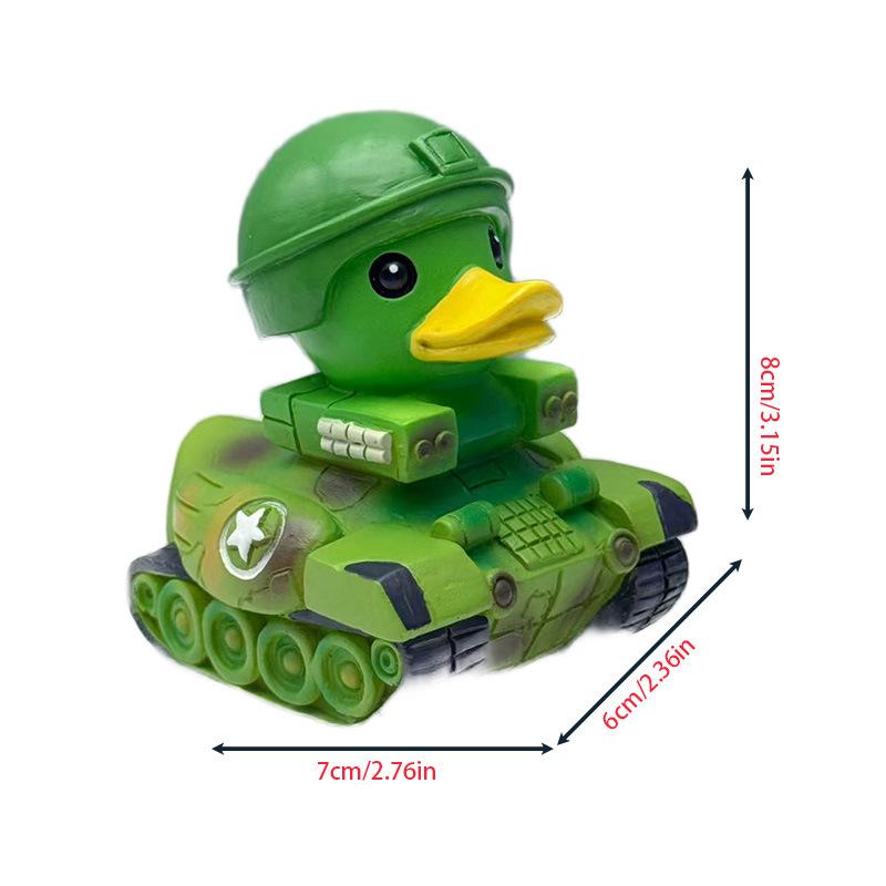 

Military Officer Duck Tank Aircraft Duck Figurine Resin Handicraft Tank Duck