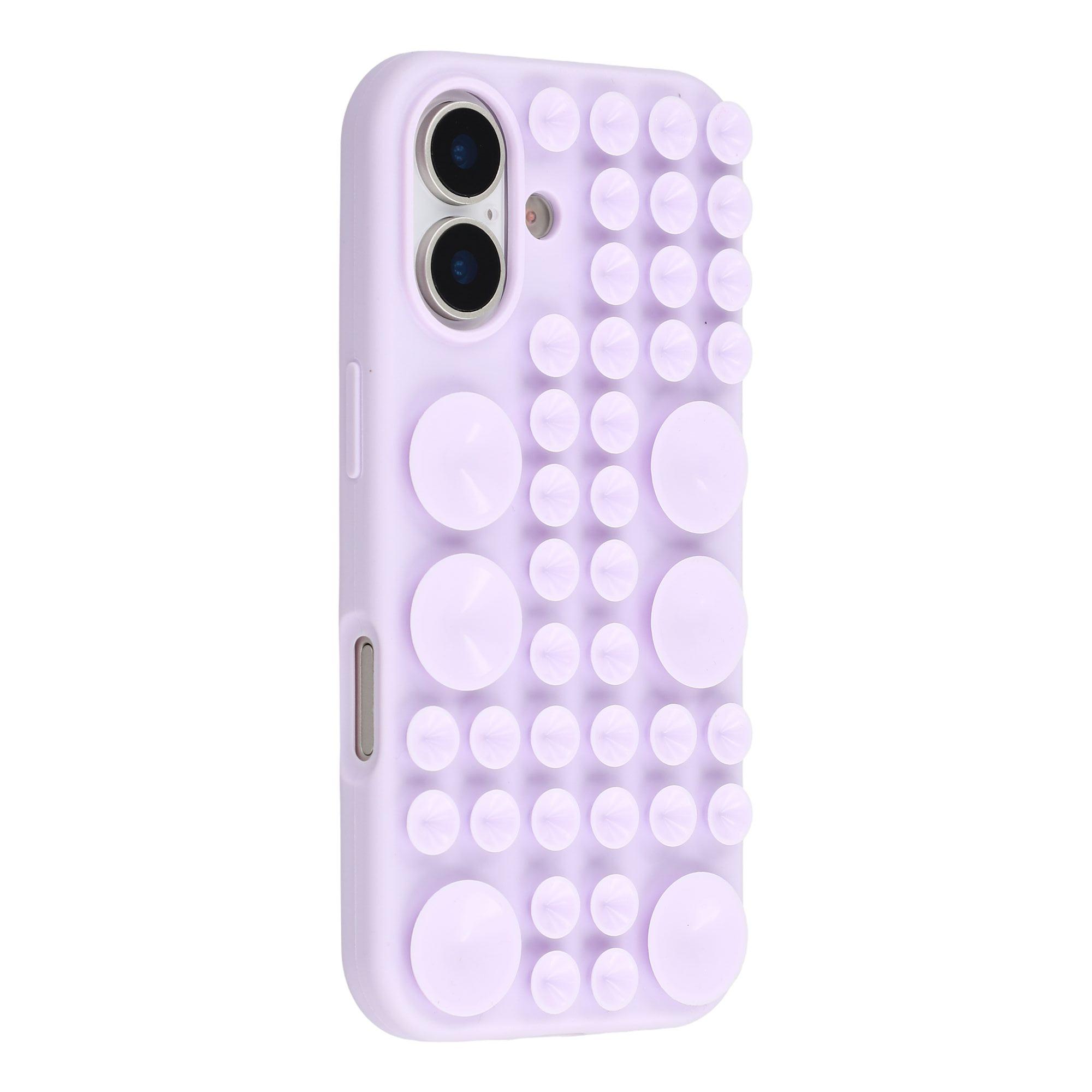 

For iPhone 16 Case Suction Cup Silicone Phone Cover with Fabric Lining