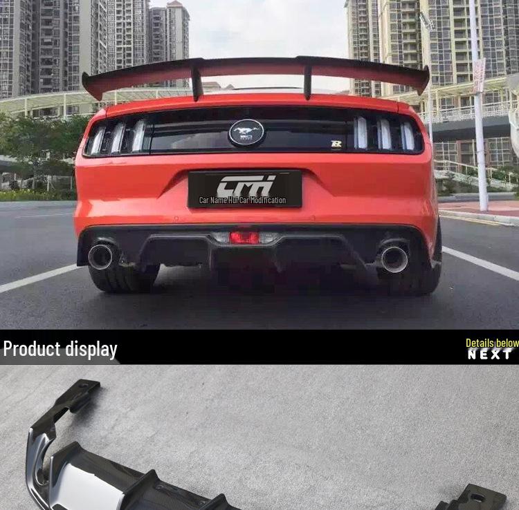 Carbon Fiber Dual Outlet Rear Lip Spoiler for 15-17 Ford Mustang