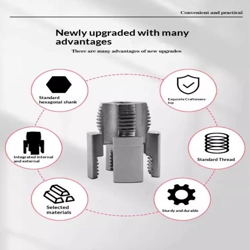 3Pcs Heavy-Duty Pvc/Plastic Pipe Threading Tool Kit 1/2" 3/4" 1" Male & Female Threads For Pvc Ppr Mpp Pipes