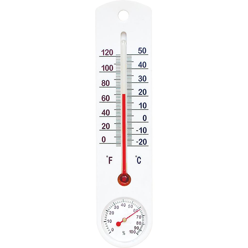 white plastic thermometer + hygrometer | 025300