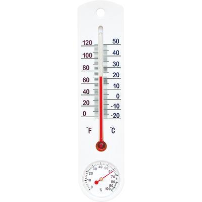 White Plastic Thermometer + Hygrometer | 025300