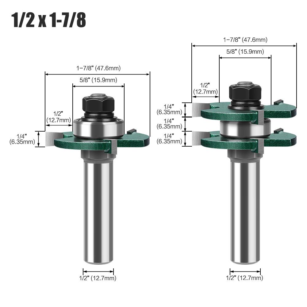 3-Tooth T-tenon Cutter Square Tooth Tenon Cutter, Floor Cutter, Puzzle Cutter, Woodworking Milling Cutter, Engraving Cutter