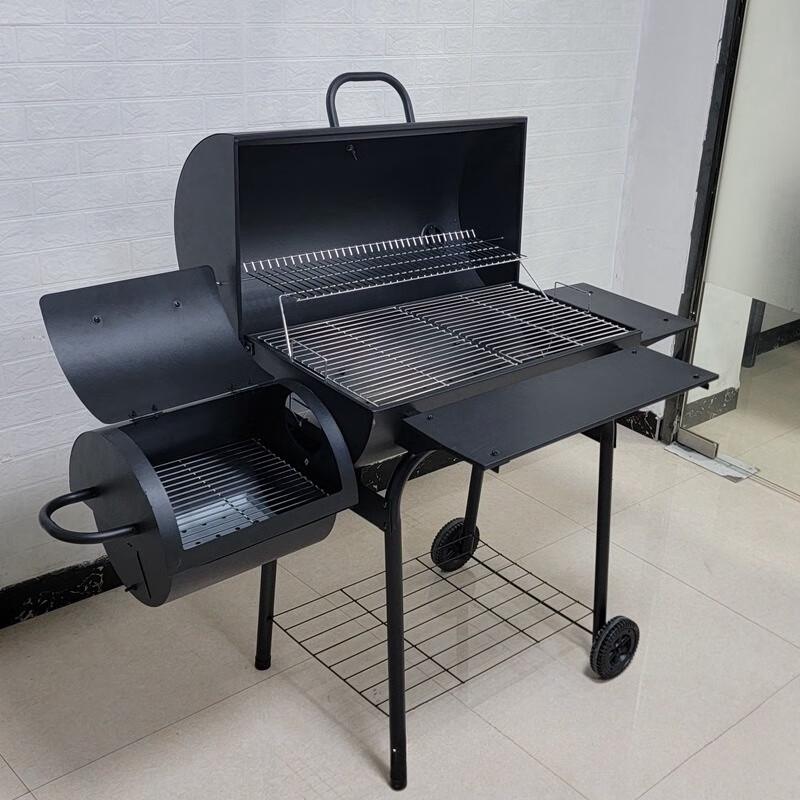 Large Charcoal Smoker Grill with Side Tables