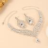 Elegant Rhinestone Teardrop Necklace & Earring Set - Luxury Bridal Jewelry