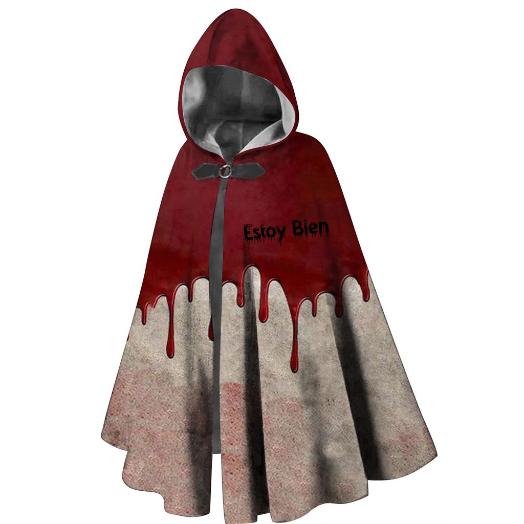 Halloween Bloodstain Print - Unisex Long Hooded Cape