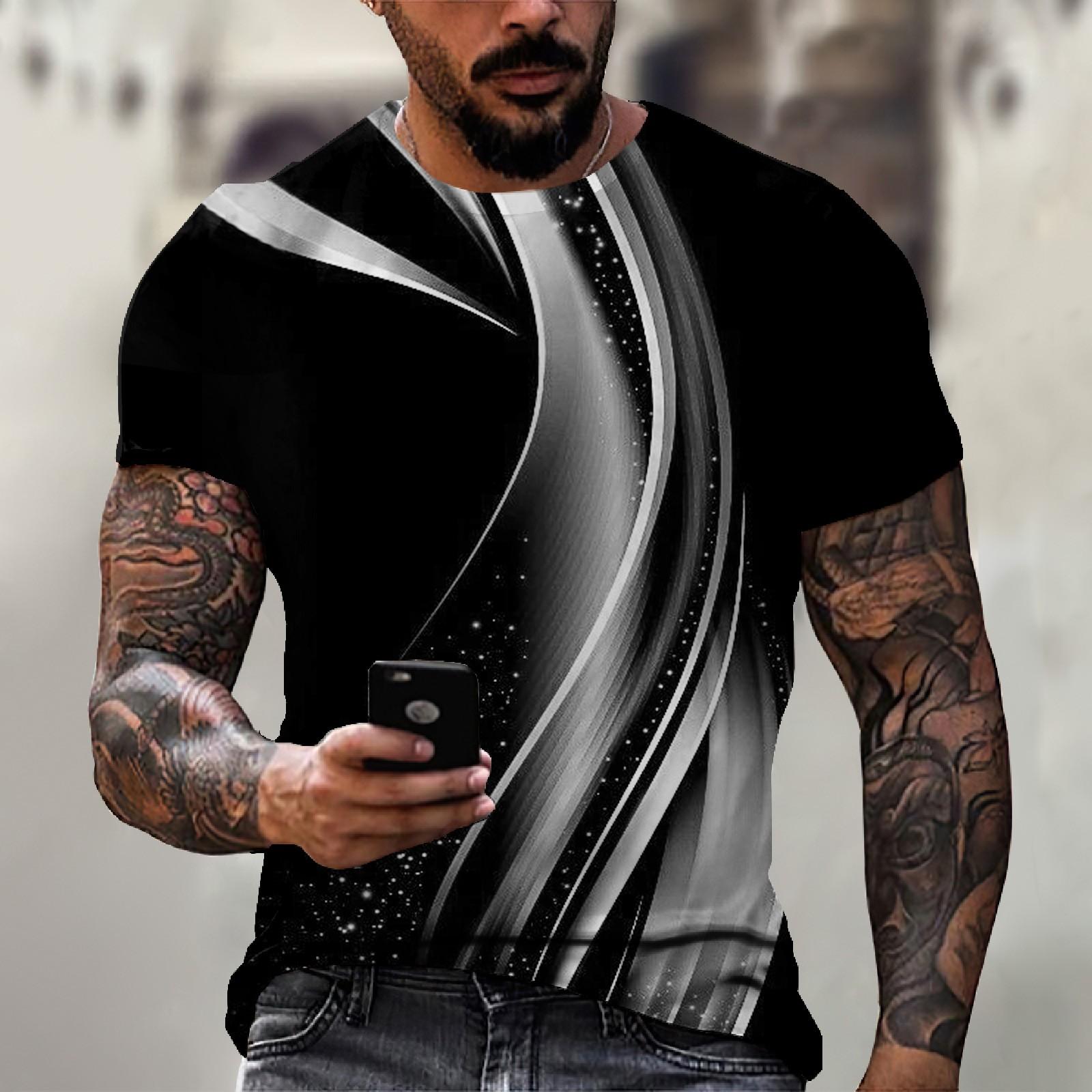 

Мужская футболка с коротким рукавом и принтом, летняя круглая шея, трендовая повседневная толстовка S