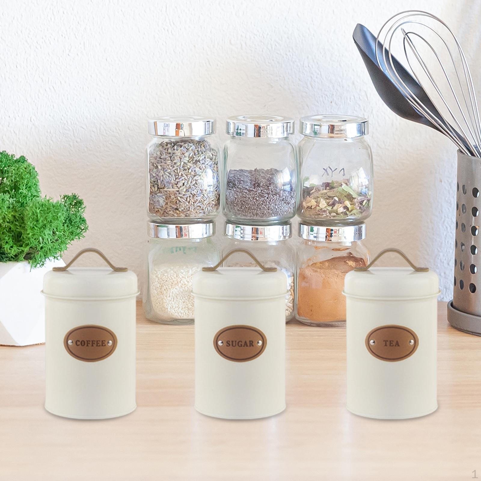 

3 шт. герметичная кухонная канистра для кофе, чая, сахара, контейнер для хранения продуктов белый