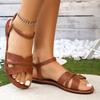 Mode Damen Sandalen Neue Flache Zehensteg Sandalen Damen Rom Schmalband Knöchelsandalen Schnallenriemen Strand Designer Schuhe für Damen