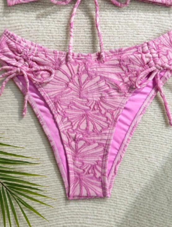 European American High-Waisted Lace-up Bikini Swimsuit for Beach Vacation